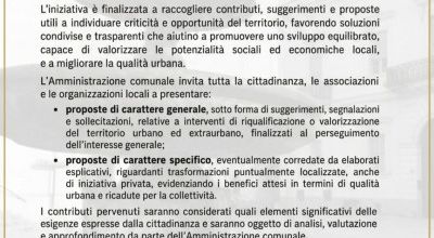 Avviso pubblico di partecipazione alla fase di consultazione preventiva per l...