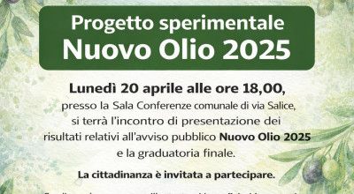 PROGETTO SPERIMENTALE NUOVO OLIO 2025