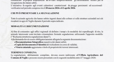 Avviso pubblico &ndash; Segnalazione danni alle colture agricole causati dall...