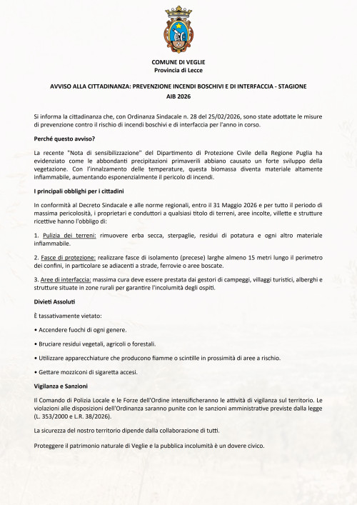 Prevenzione incendi boschivi e di interfaccia &ndash; Disposizioni e obblighi...
