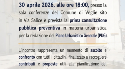 Avviso pubblico prima consultazione pubblica Piano Urbanistico Generale
