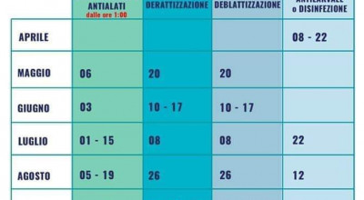 Calendario Disinfezione