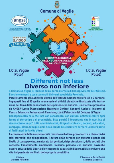 2 Aprile Giornata mondiale della consapevolezza dell'autismo