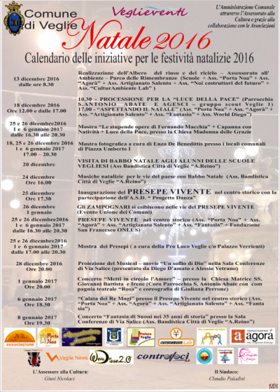 CALENDARIO EVENTI NATALE 2016