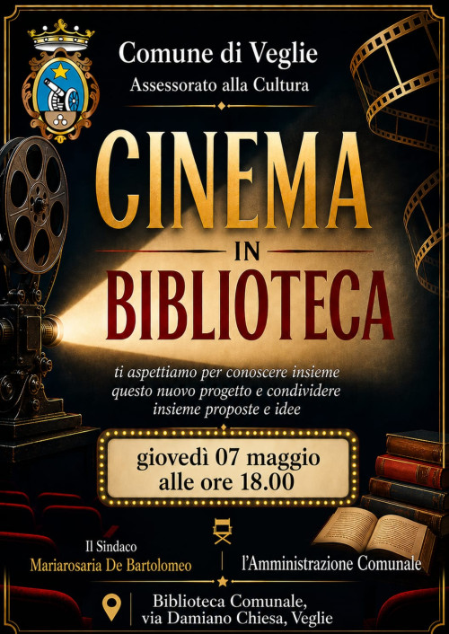 CINEMA IN BIBLIOTECA - TI ASPETTIAMO PER CONOSCERE IL NUOVO PROGETTO 