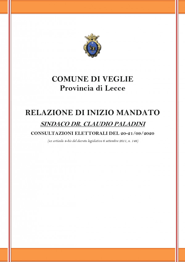 Relazione di inizio mandato 