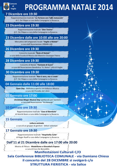 PROGRAMMAZIONE EVENTI NATALE 2014