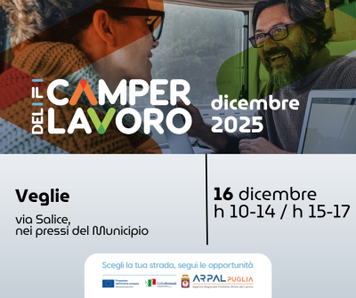 CAMPER DEL LAVORO ARPAL PUGLIA - DATE MESE DICEMBRE 2025